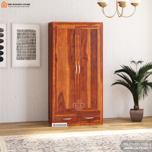 Jason 2 Door Multi-Utility Wardrobe (Honey Finish)