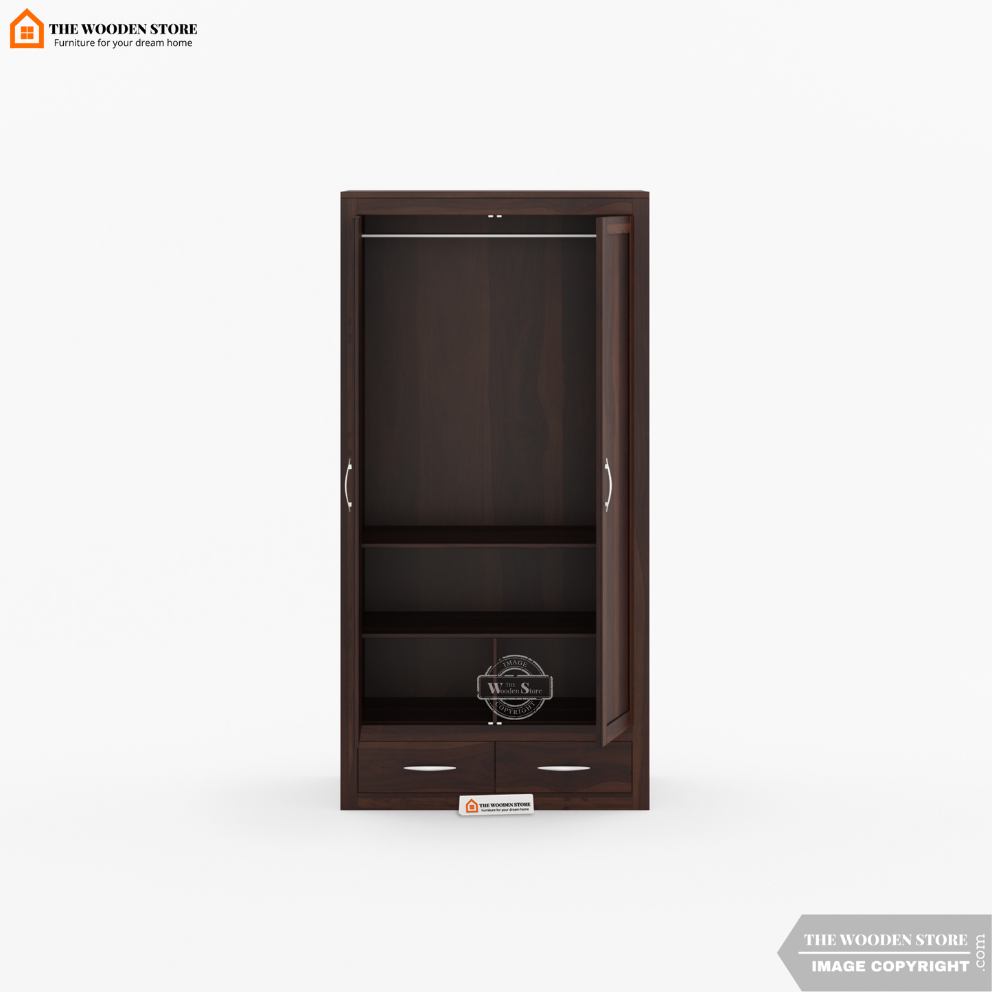 Jason 3 Door Multi-Utility Wardrobe (Walnut Finish)