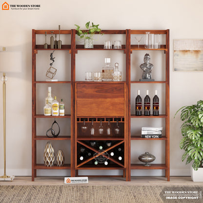 Teaire Large Bar Cabinet (Honey Finish)