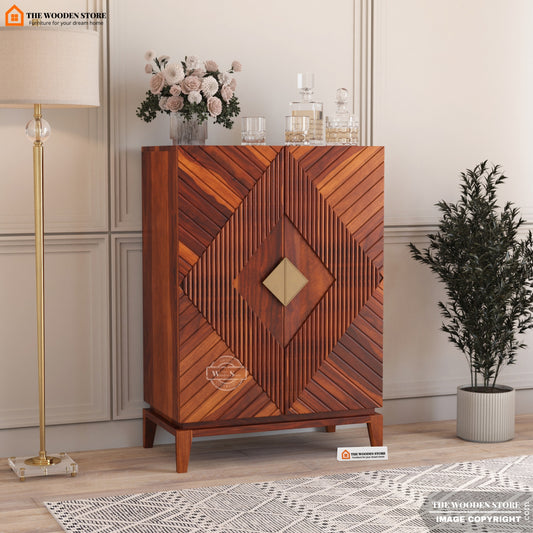 Viva Bar Cabinet (Honey Finish)