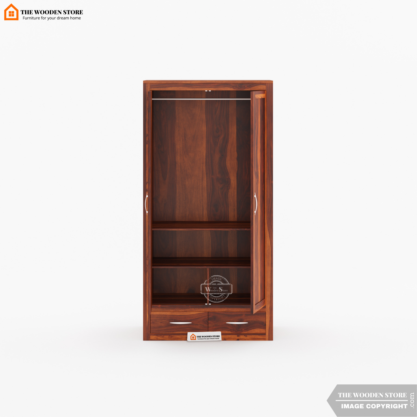 Jason 2 Door Multi-Utility Wardrobe (Honey Finish)