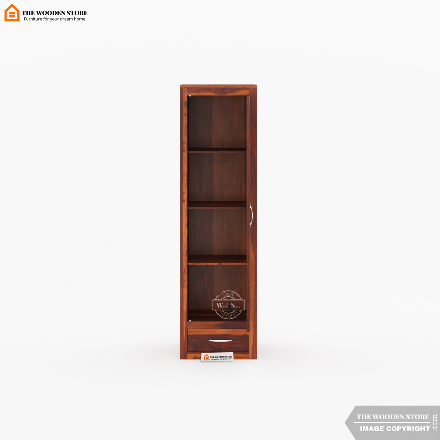 Jason 1 Door Multi-Utility Wardrobe (Honey Finish)