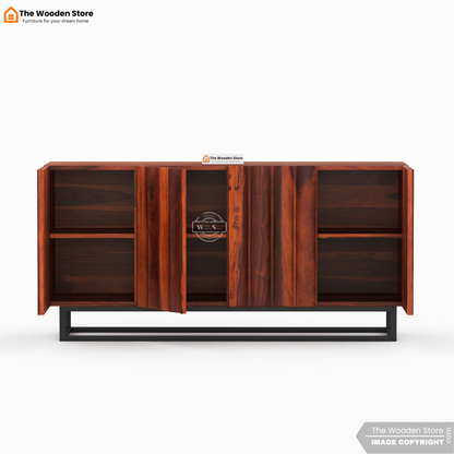 Kensley Cabinets and Sideboard With Cane (Honey Finish)