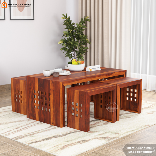 Dune Coffee Table Set (Honey Finish)