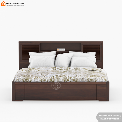 Franklin Bed without Storage (Queen Size, Walnut Finish)