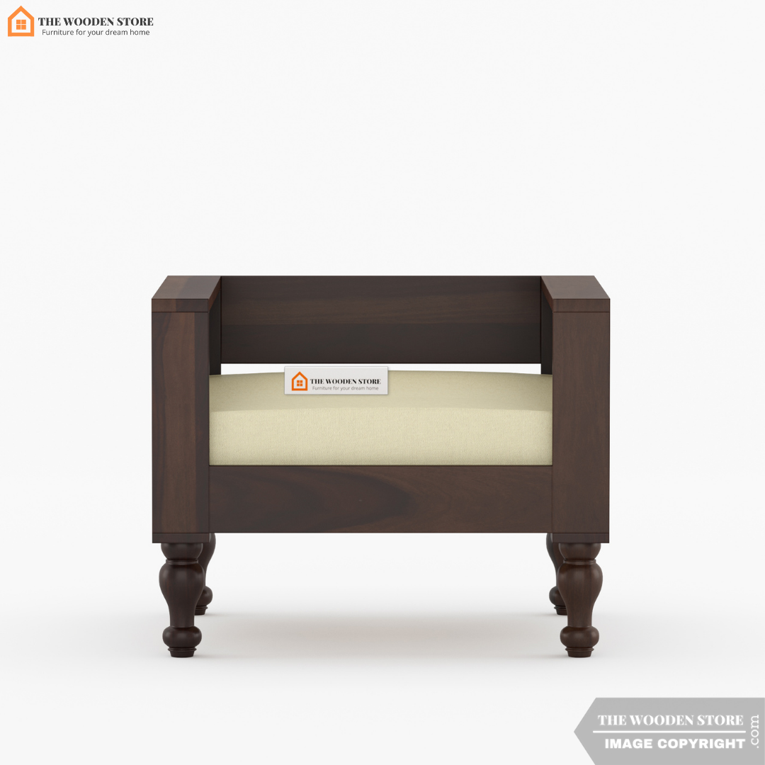 Bunny 1 Seater Wooden Sofa (Walnut Finish)