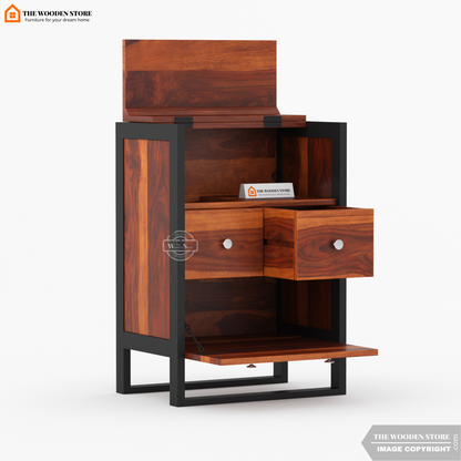 Bolt Bar Cabinet (Honey Finish)