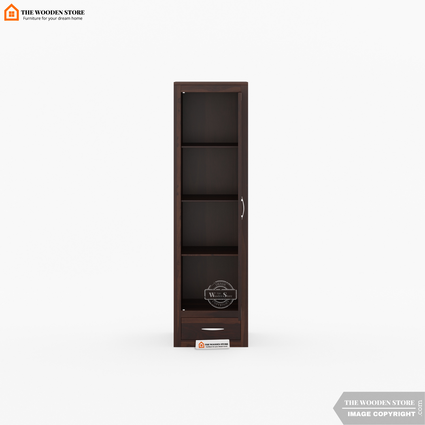 Jason 1 Door Multi-Utility Wardrobe (Walnut Finish)