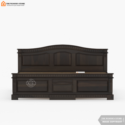 George Bed without Storage (Queen Size, Walnut Finish)