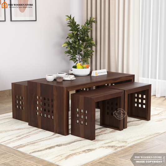 Dune Coffee Table Set (Walnut Finish)