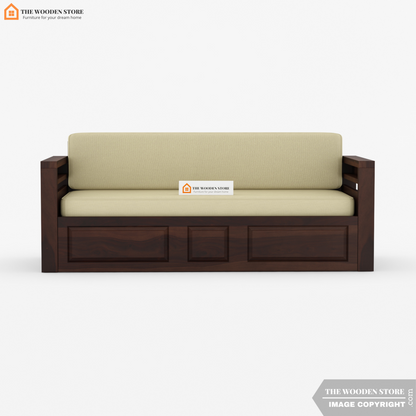 Casper Sofa Cum Bed (Queen Size, Walnut Finish)