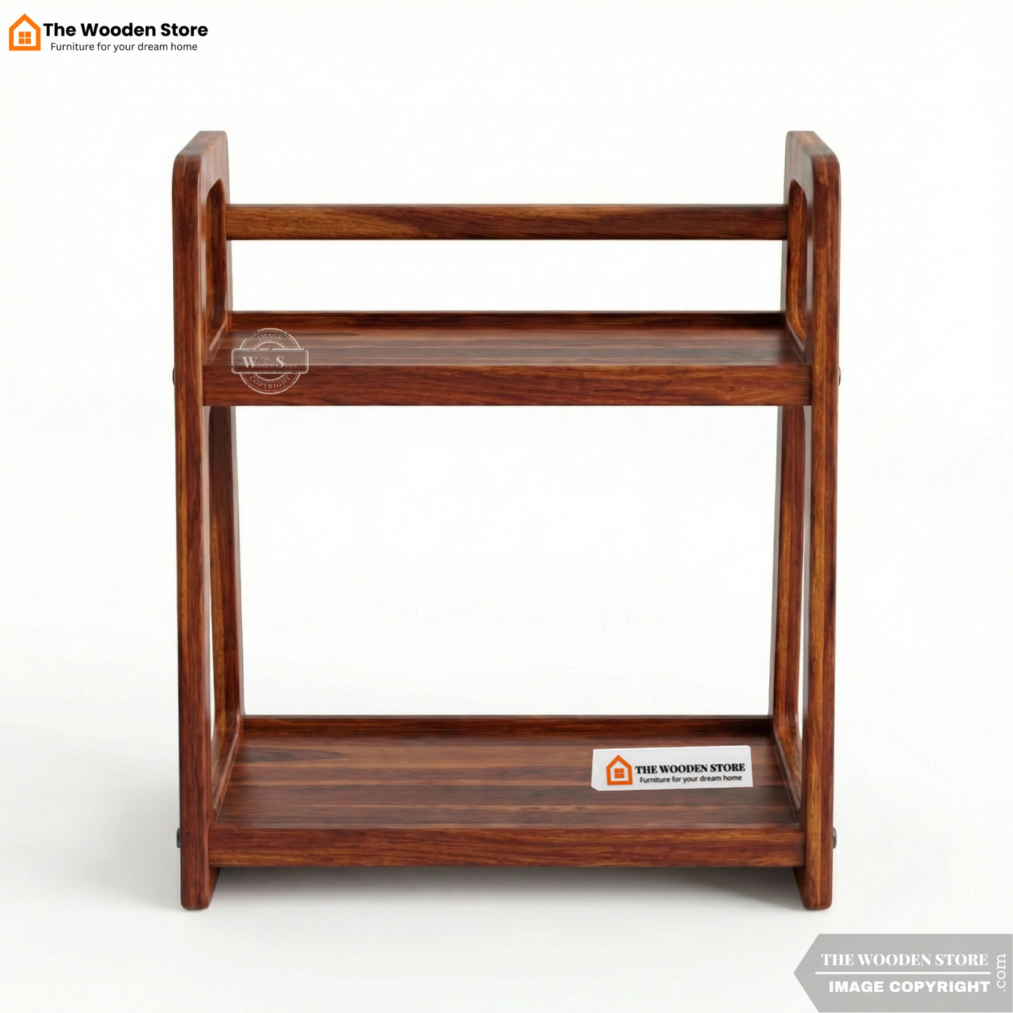 Ruso Solid Wood Kitchen Rack (Honey Finish)