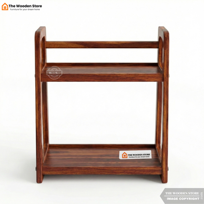 Ruso Solid Wood Kitchen Rack (Honey Finish)