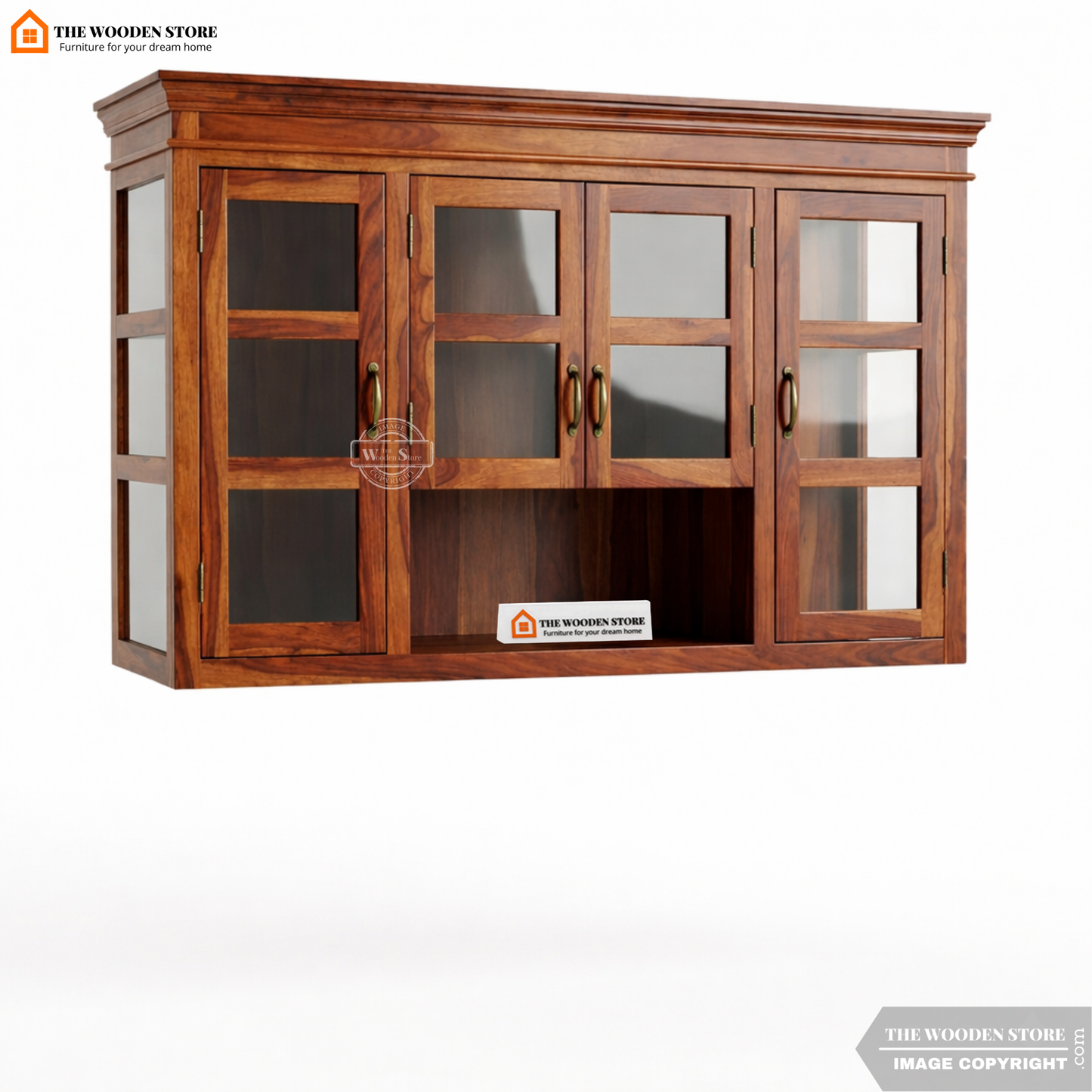 Berkeley Kitchen Hutch Cabinet (Honey Finish)