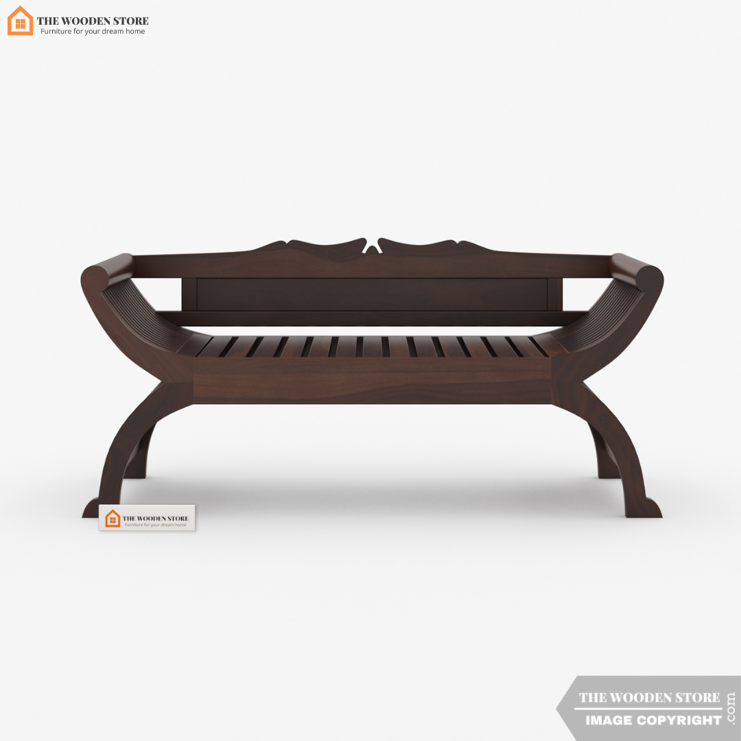 Abha Wooden Arm Chair Set (Walnut Finish)
