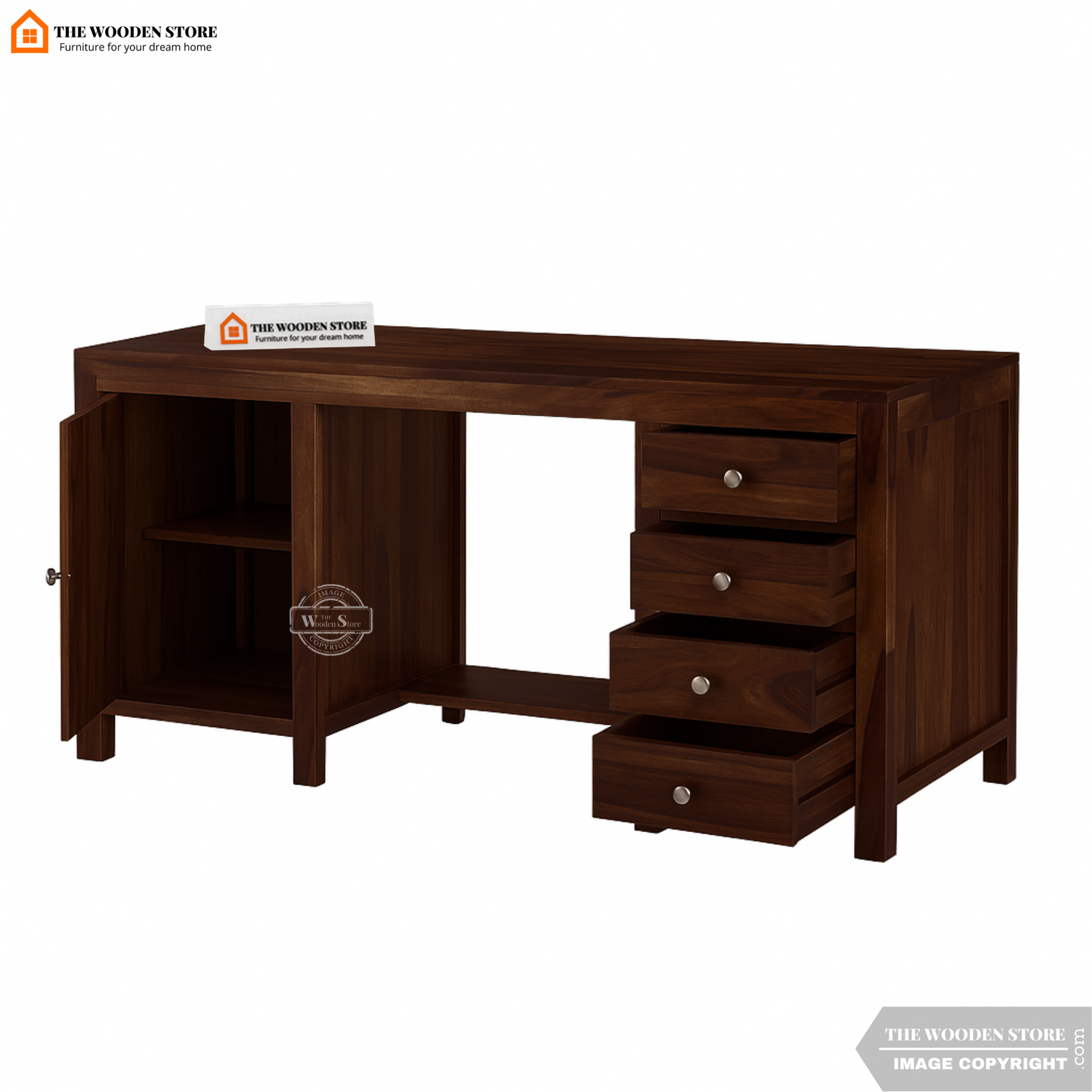 Brooklyn Study Table (Walnut Finish)