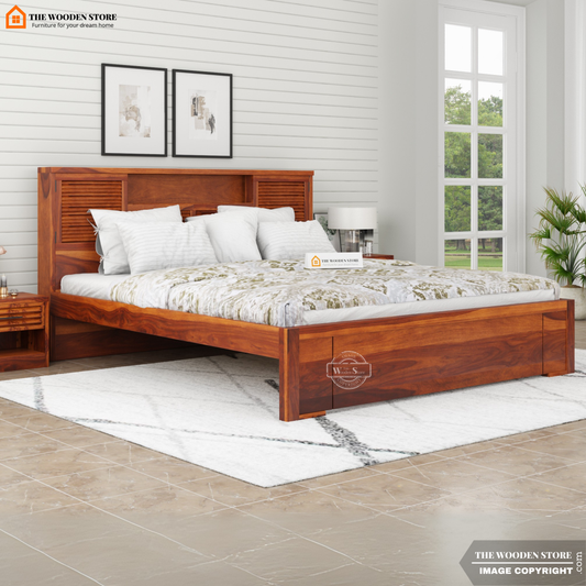 Franklin Bed without Storage (King Size, Honey Finish)