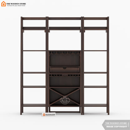 Teaire Large Bar Cabinet (Walnut Finish)