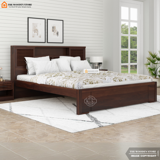 Franklin Bed without Storage (King Size, Walnut Finish)