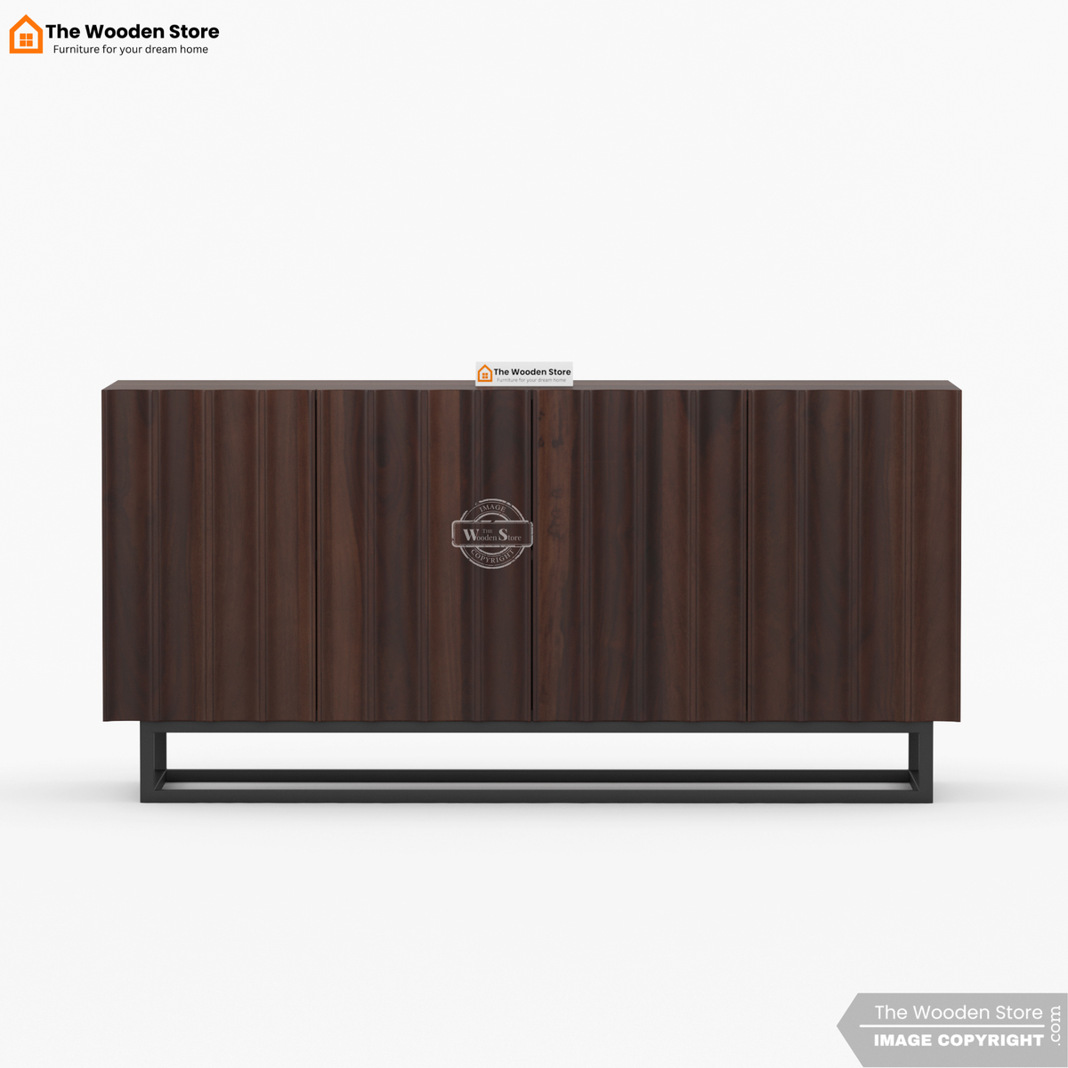 Kensley Cabinets and Sideboard With Cane (Walnut Finish)