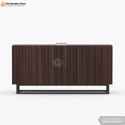 Kensley Cabinets and Sideboard With Cane (Walnut Finish)