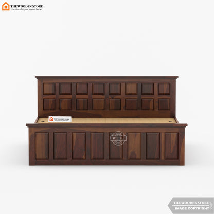 Paloma Bed With Box Storage (Queen Size, Walnut Finish)