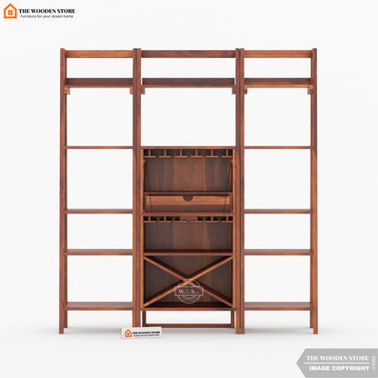 Teaire Large Bar Cabinet (Honey Finish)