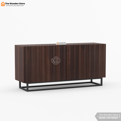 Kensley Cabinets and Sideboard With Cane (Walnut Finish)