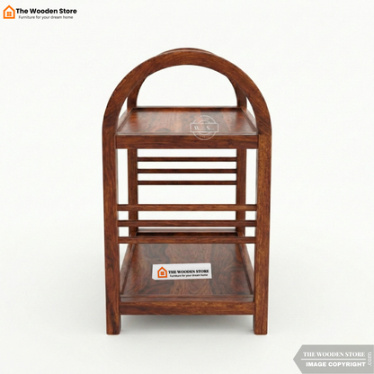 Monowi Solid Wood Kitchen Rack (Honey Finish)