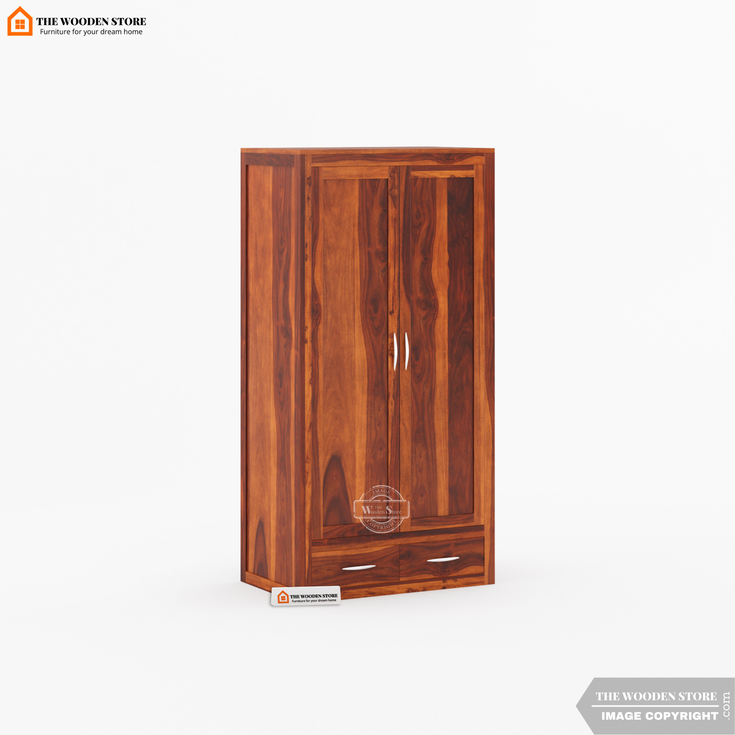 Jason 2 Door Multi-Utility Wardrobe (Honey Finish)