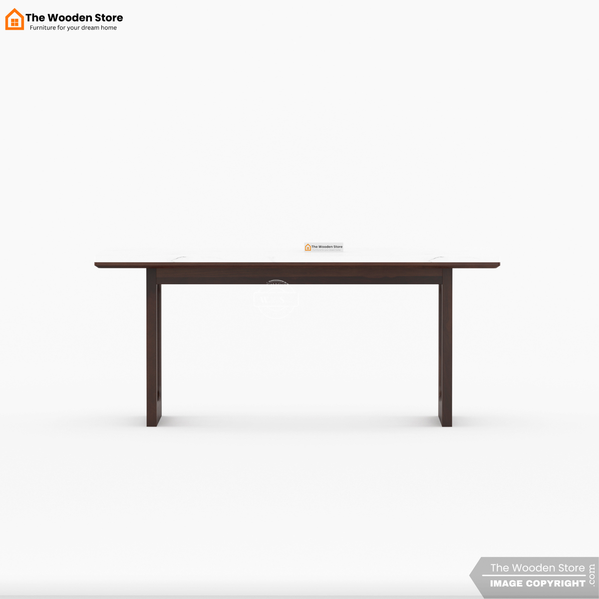 Deral 6 Seater Dining Table Set (Walnut Finish)