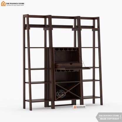 Teaire Large Bar Cabinet (Walnut Finish)