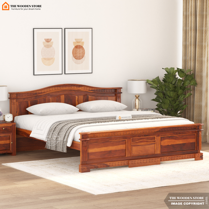 George Bed without Storage (King Size, Honey Finish)