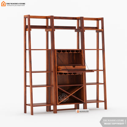 Teaire Large Bar Cabinet (Honey Finish)
