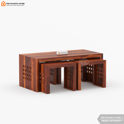 Dune Coffee Table Set (Honey Finish)