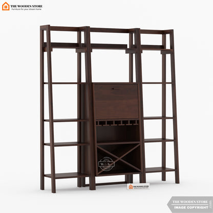 Teaire Large Bar Cabinet (Walnut Finish)