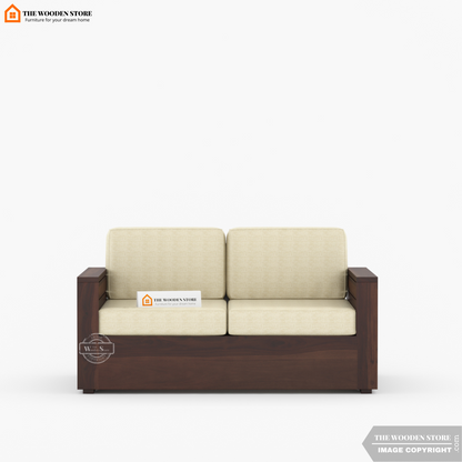 Peter 2 Seater Wooden Sofa (Walnut Finish)