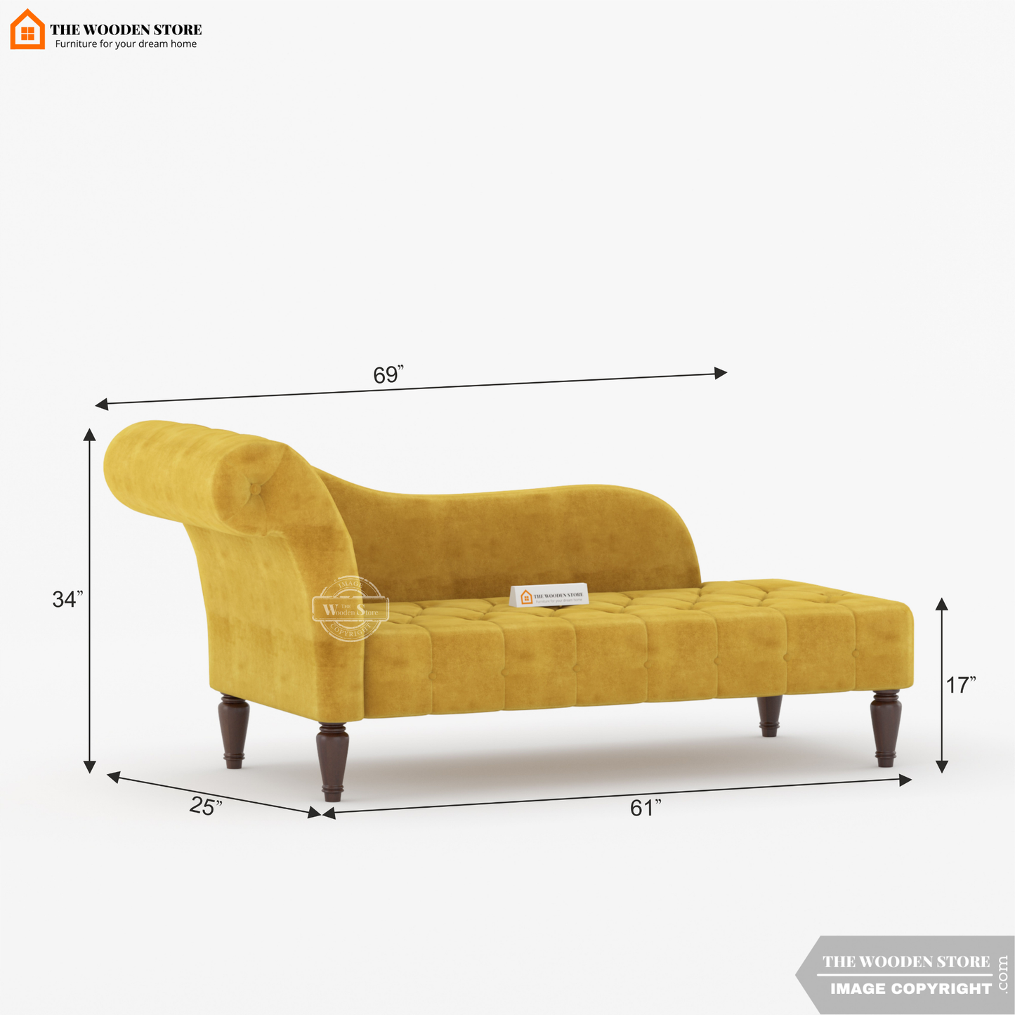 Walters Chaise Lounge (Orange Gold)