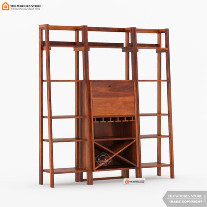 Teaire Large Bar Cabinet (Honey Finish)