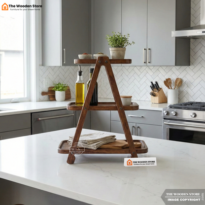 Stowe 3 Tier Solid Wood Kitchen Rack (Honey Finish)