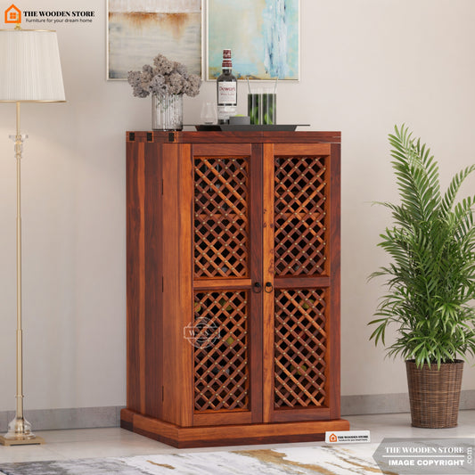 Dorcus Bar Cabinet (Honey Finish)