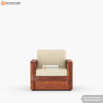 Peter 1 Seater Wooden Sofa (Honey Finish)