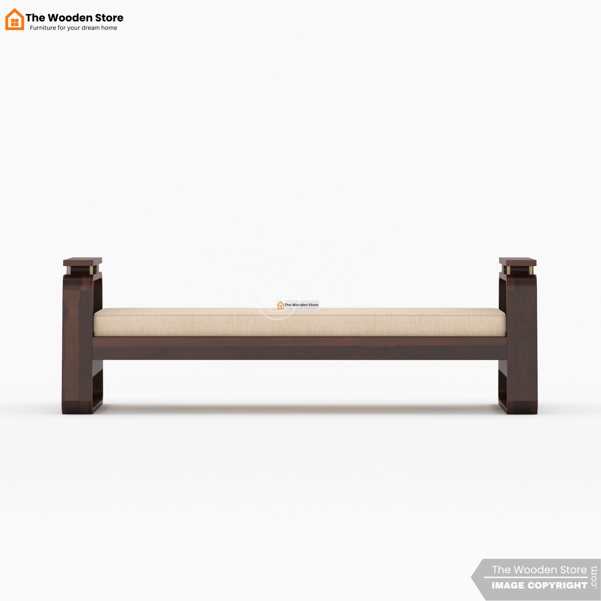 Urban Divan With Cane and Brass Detailing (Walnut Finish)