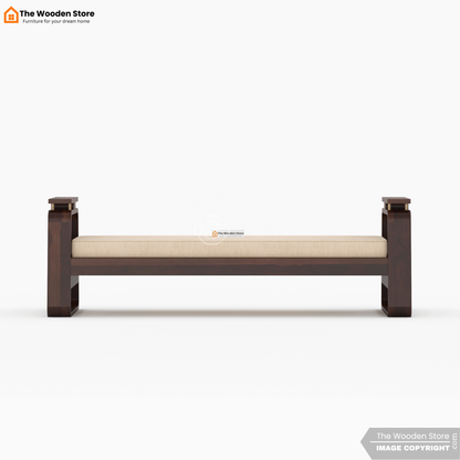 Urban Divan With Cane and Brass Detailing (Walnut Finish)