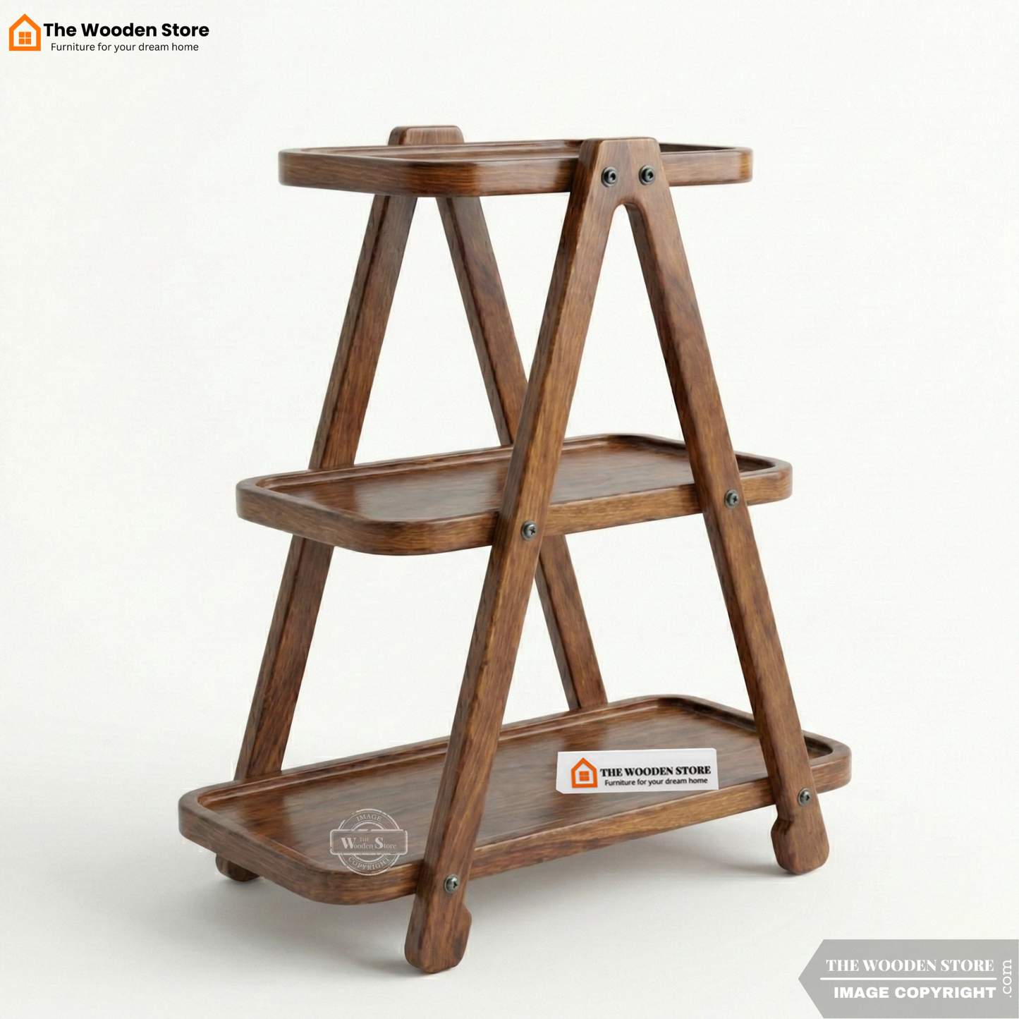 Stowe 3 Tier Solid Wood Kitchen Rack (Honey Finish)