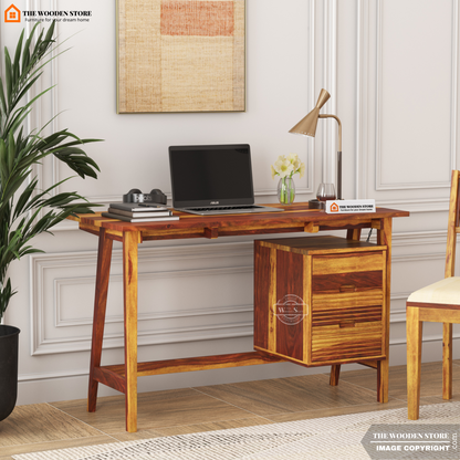 Flavio Study Table (Teak Finish)