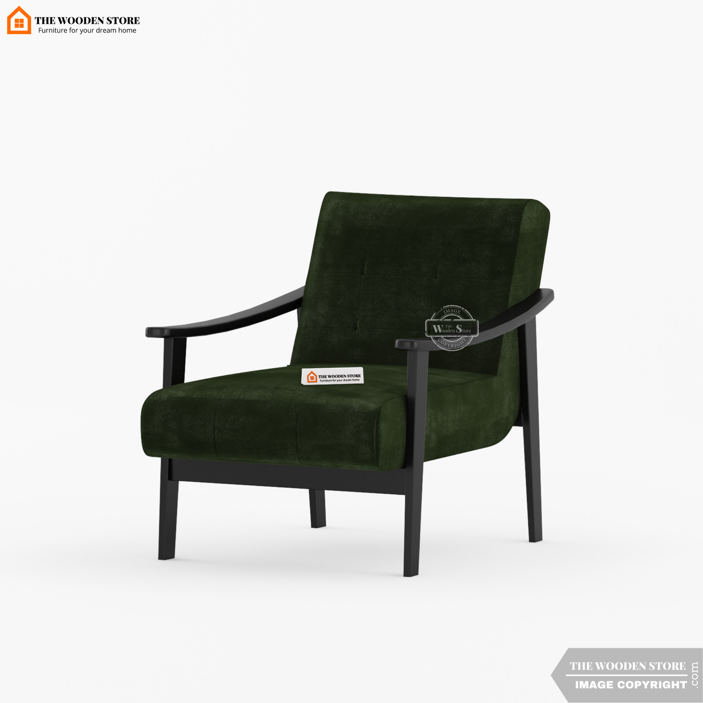 Leston Lounge Chair (Olive Green)