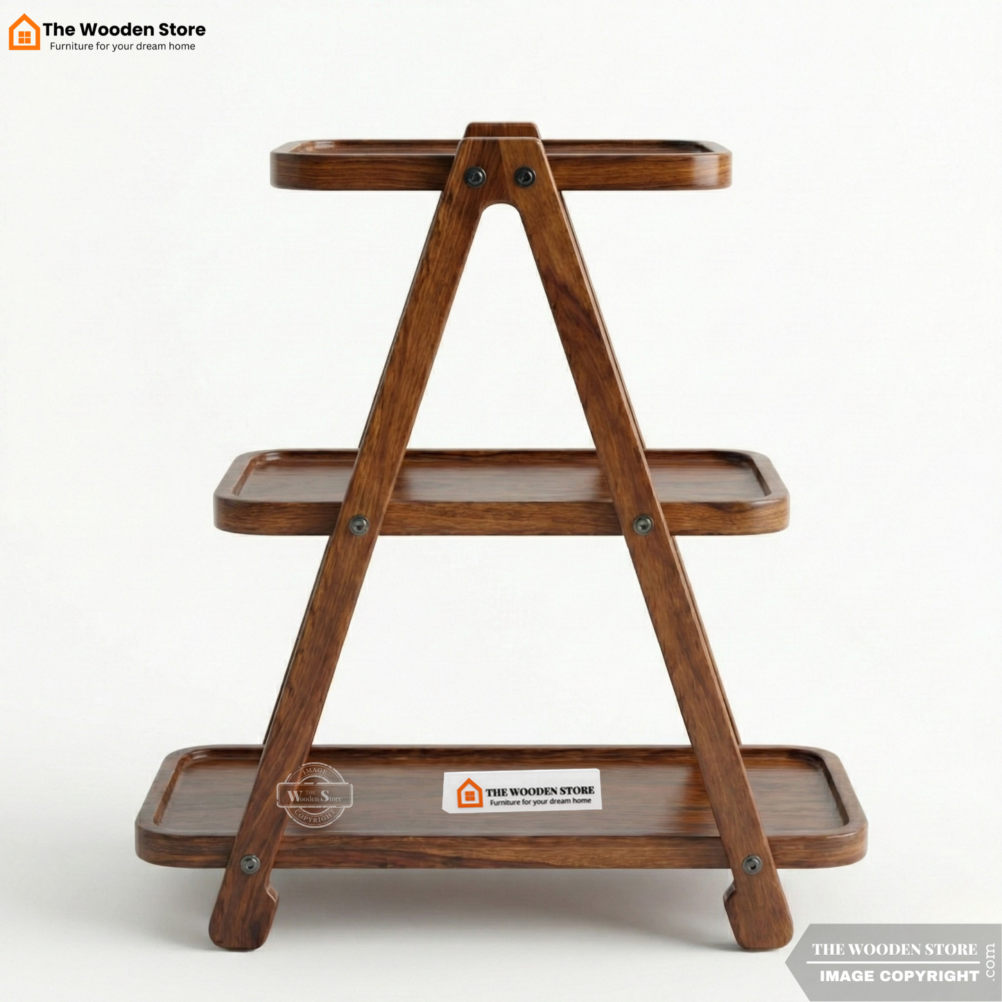 Stowe 3 Tier Solid Wood Kitchen Rack (Honey Finish)