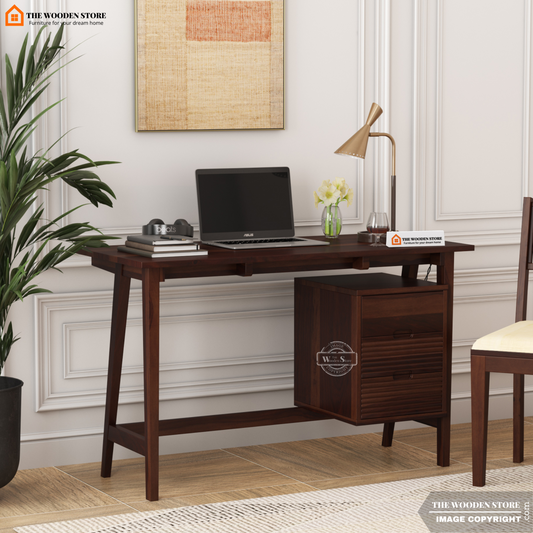 Flavio Study Table (Walnut Finish)