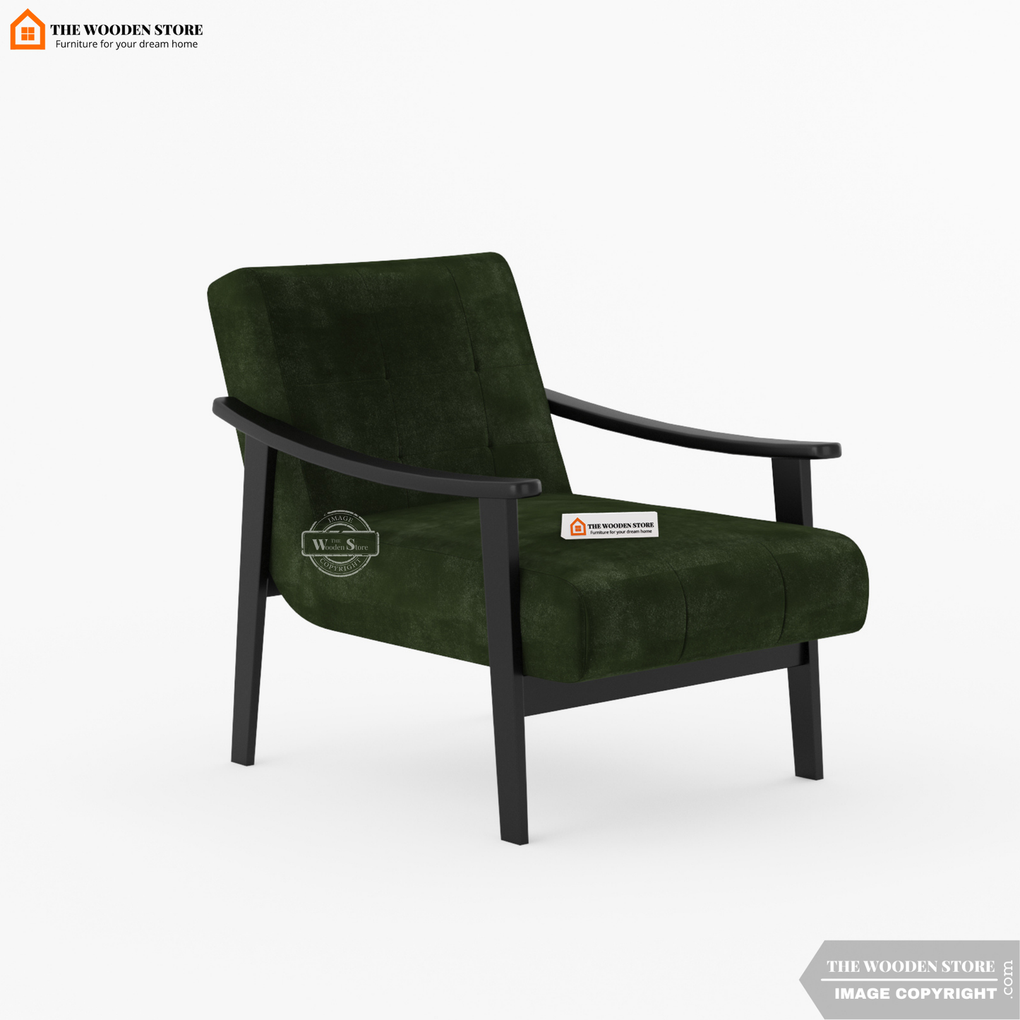 Leston Lounge Chair (Olive Green)